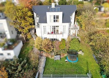 Wohnen mit Weitblick: Stilvolles Einfamilienhaus mit Einliegerwohnung in Schweinheim - Aussenansicht