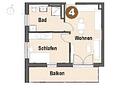 barrierefreie, altersgerechte Neubauwohnung im 1. Obergeschoss - Grundriss