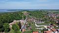 Baufeld für Doppelhaus oder Mehrfamilienhaus in zentraler Lage von Andechs - Luftbildaufnahme mit Blick Norden