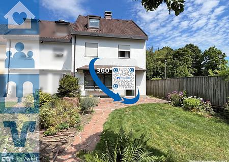 Attraktives Reiheneckhaus mit großem Garten in Perlach - Außenansicht Gartenseite ogulo