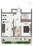 Charmante 2-Zimmer-Wohnung mit großzügiger Südloggia – sofort bezugsfrei! - Grundriss der 2-Zimmer-Wohnung