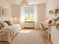 Moderne 5-Zimmer-Wohnung in idyllischer Grünlage – sofort bezugsfrei - Helles Gästezimmer (KI)